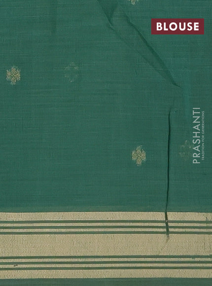 Munga cotton saree pista green and green with thread woven floral buttas and thread weaving pallu