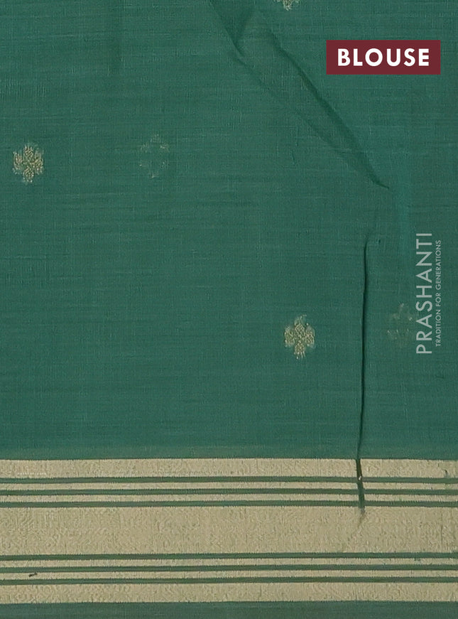 Munga cotton saree pista green and green with thread woven floral buttas and thread weaving pallu