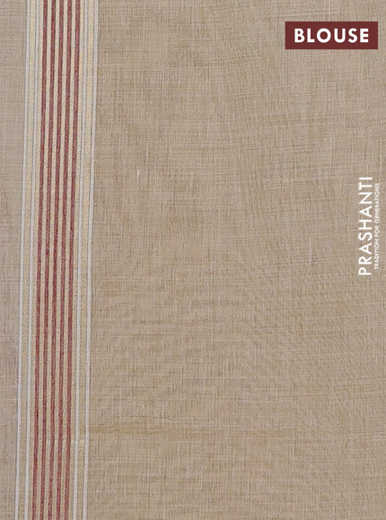 Munga cotton saree sandal with thread woven floral buttas and zari woven border