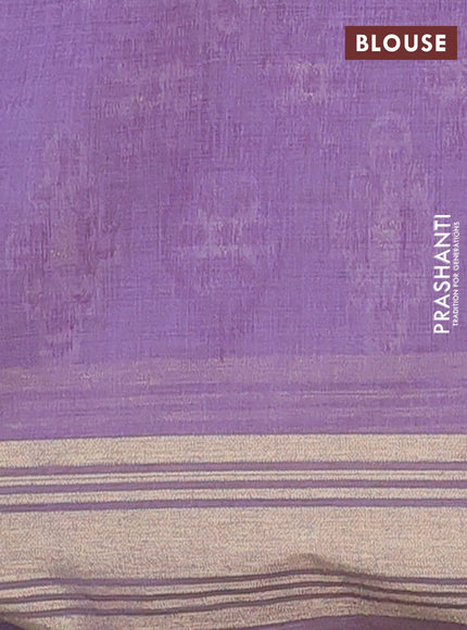 Munga cotton saree lavender with thread woven floral buttas and zari woven border