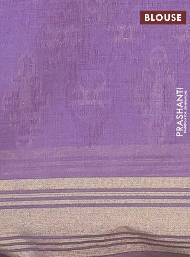 Munga cotton saree lavender with thread woven floral buttas and zari woven border