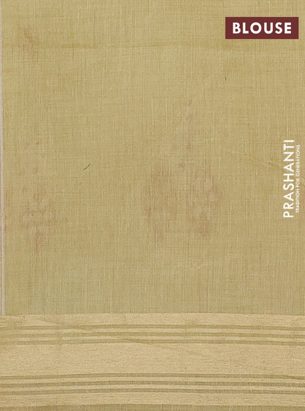 Munga cotton saree yellow with thread woven floral buttas and zari woven border