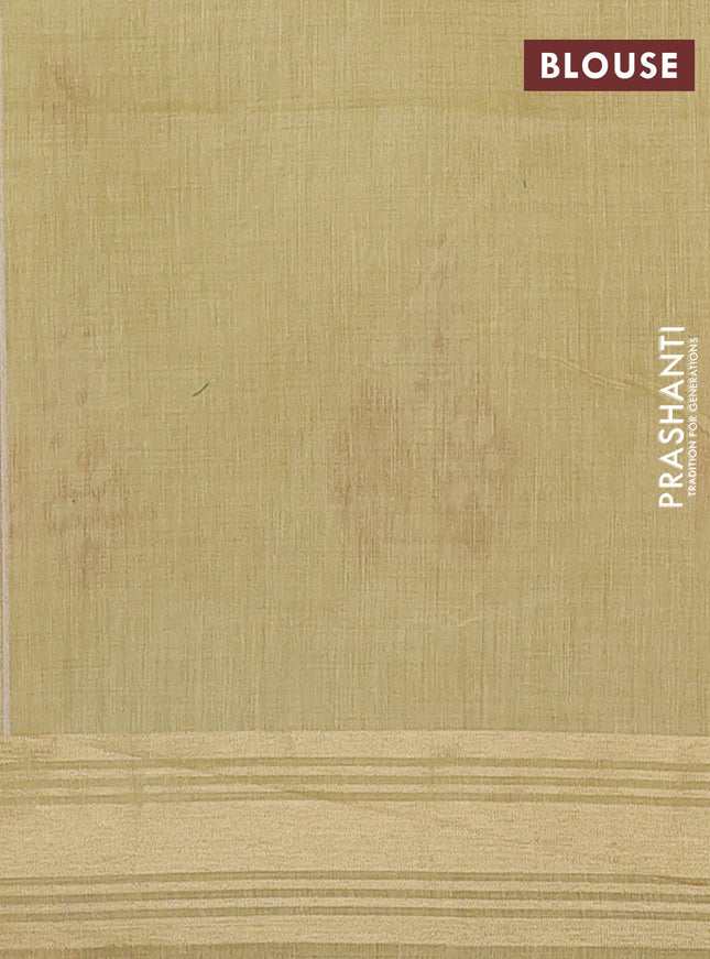 Munga cotton saree yellow with thread woven floral buttas and zari woven border