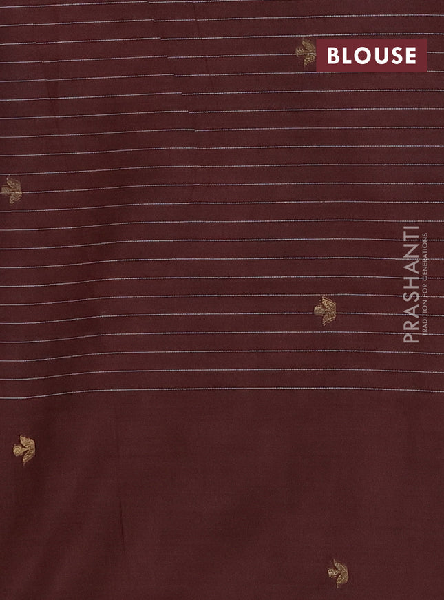 Munga cotton saree peach shade and deep maroon with allover checked pattern & thread buttas and warli design weaving pallu