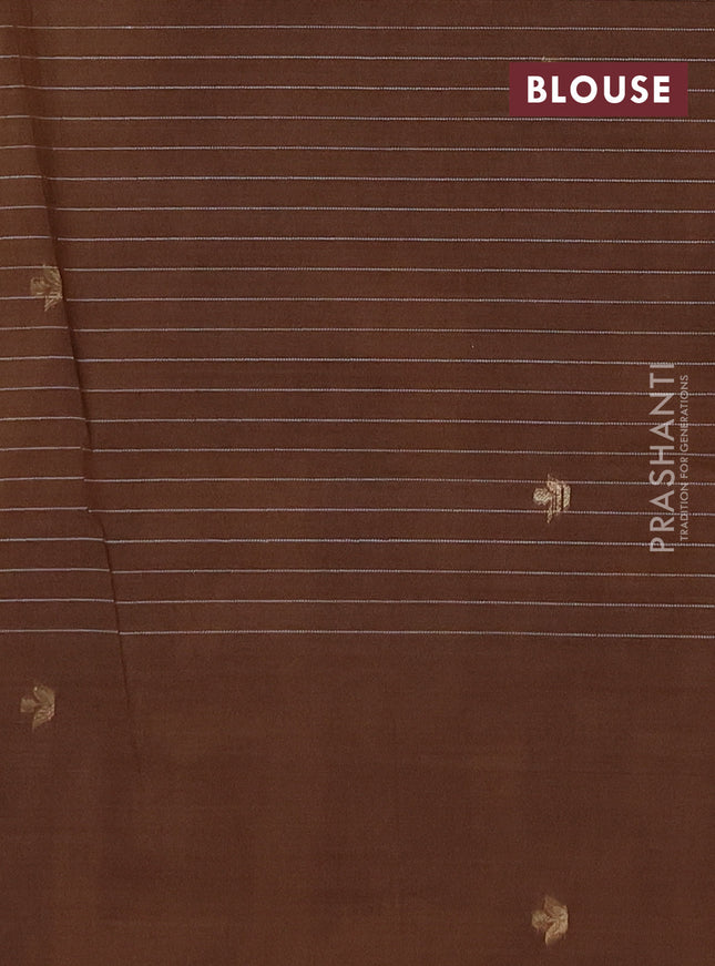 Munga cotton saree sandal and brown with allover checked pattern & thread buttas and warli design weaving pallu