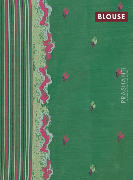 Munga cotton tissue saree pista green and green with thread woven floral buttas and floral design weaving pallu