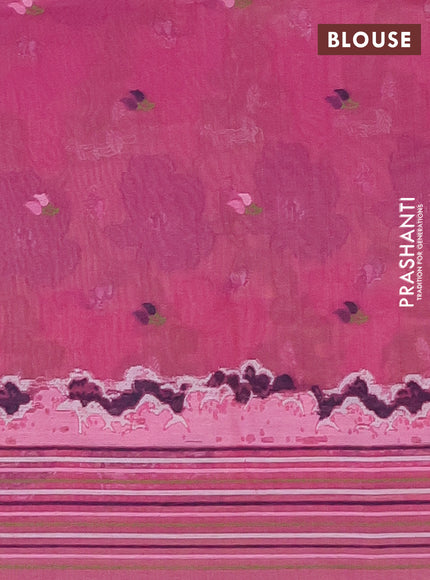 Munga cotton tissue saree sandal and pink with thread woven floral buttas and floral design weaving pallu
