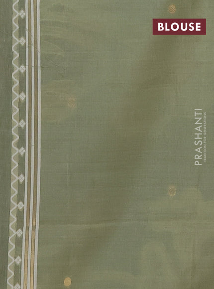Munga cotton saree pastel green with thread woven floral buttas and zari woven border