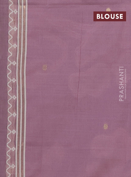 Munga cotton saree mauve pink with thread woven floral buttas and zari woven border