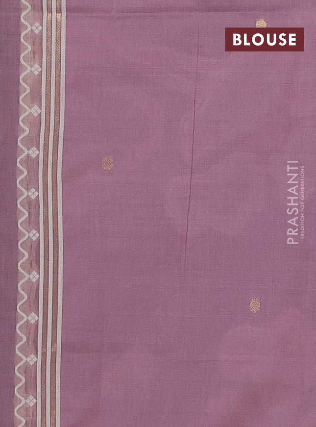Munga cotton saree mauve pink with thread woven floral buttas and zari woven border