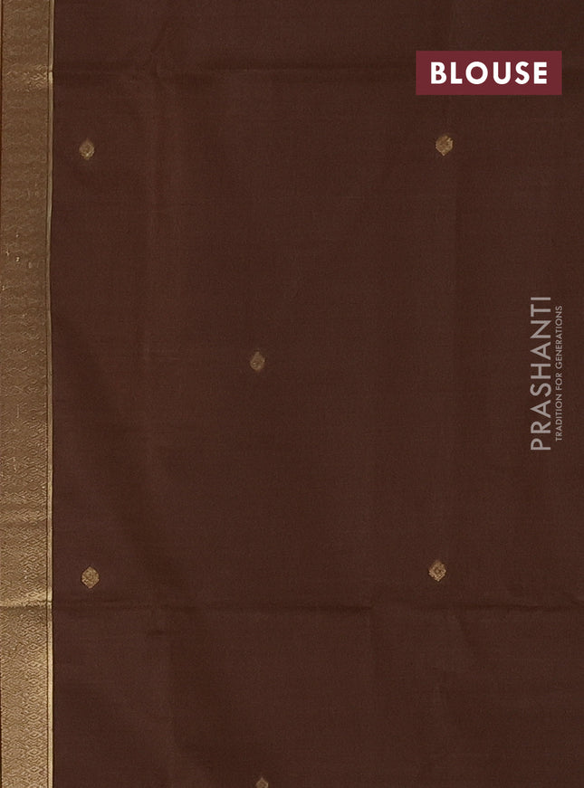 Munga cotton saree mustard yellow and brown with thread woven floral buttas and pichwai weaving pallu