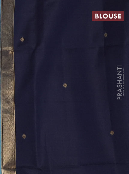Munga cotton saree teal blue and navy blue with thread woven floral buttas and pichwai weaving pallu