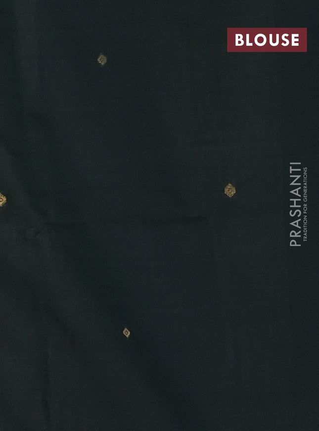 Munga cotton saree pista green and bottle green with thread woven floral buttas and pichwai weaving pallu