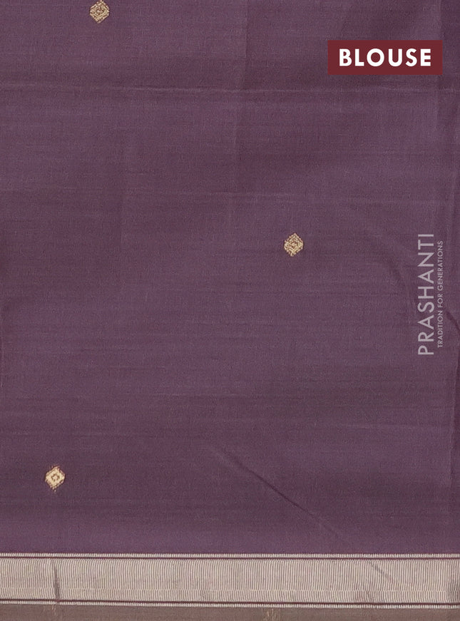 Munga cotton saree lavender and deep jamun with thread woven floral buttas and pichwai weaving pallu
