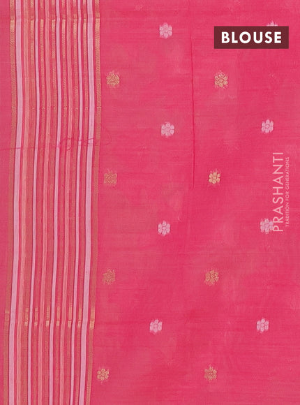 Munga cotton saree sandal and pink with allover thread weaves and thread weaving pallu