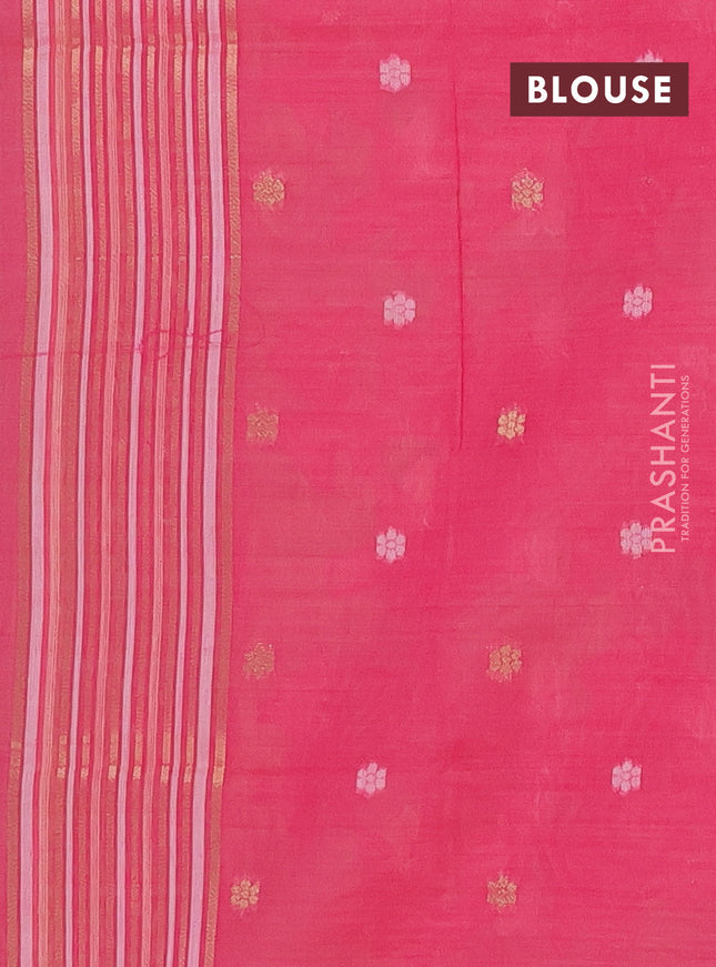 Munga cotton saree sandal and pink with allover thread weaves and thread weaving pallu