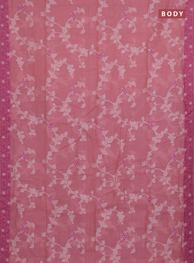 Munga cotton saree pastel pink and magenta pink with allover thread weaves and thread weaving pallu