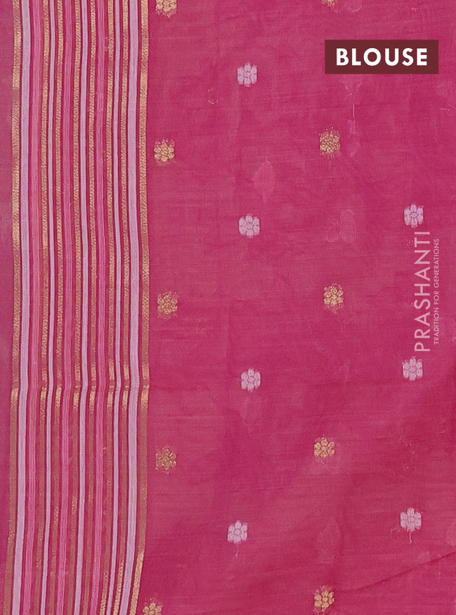 Munga cotton saree pastel pink and magenta pink with allover thread weaves and thread weaving pallu