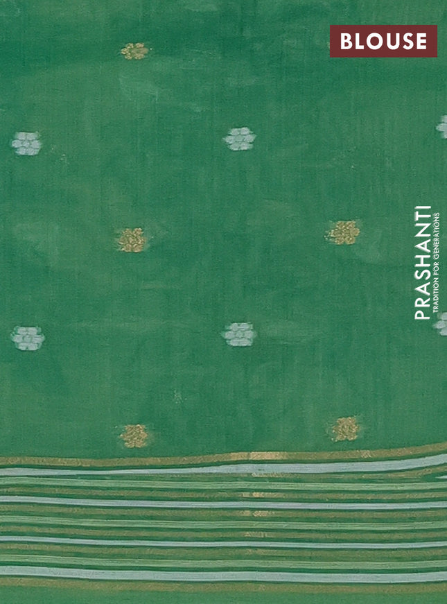 Munga cotton saree light green and green with allover thread weaves and thread weaving pallu