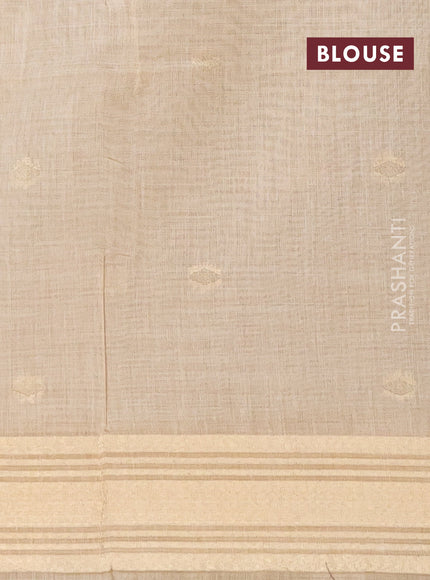 Munga cotton saree sandal with thread woven floral buttas and zari woven paithani design pallu