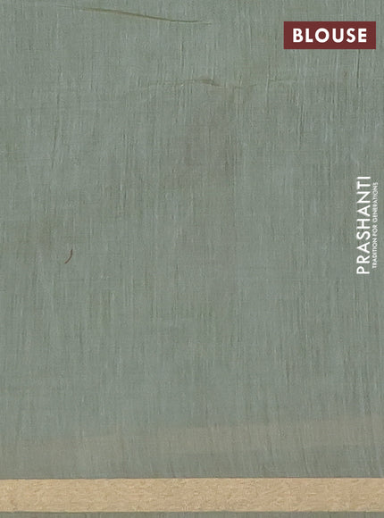 Munga cotton saree pastel green with thread woven floral buttas and floral design pallu