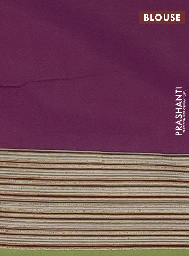Munga cotton saree light green and purple with thread woven buttas and thread weaving pallu