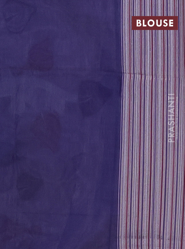 Munga cotton saree lavender and blue with thread woven buttas and thread weaving pallu