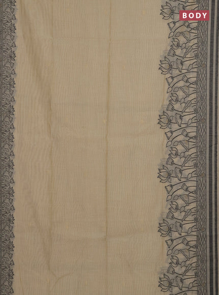 Munga cotton saree sandal with zari woven buttas in borderless style