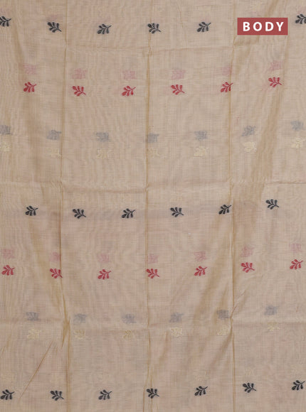 Munga cotton saree sandal with thread woven floral buttas in borderless style