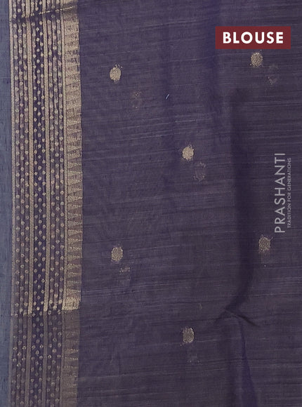 Munga cotton saree pastel blue with thread & zari woven floral buttas in borderless style