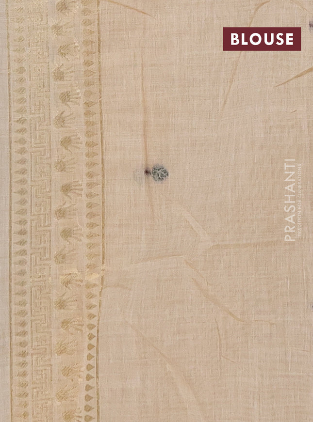 Munga cotton saree sandal with thread woven floral buttas and pichwai weaving pallu