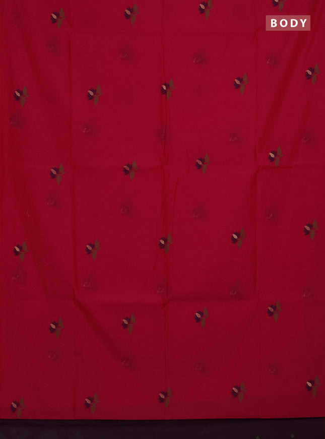 Munga cotton saree pink with thread woven floral buttas and pichwai weaving pallu