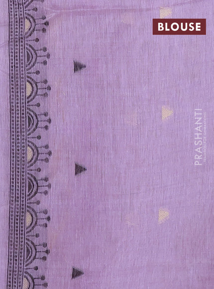 Munga cotton saree lavender with thread woven buttas and thread woven border