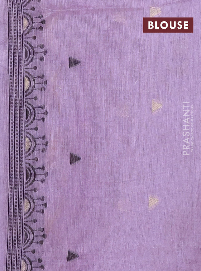 Munga cotton saree lavender with thread woven buttas and thread woven border