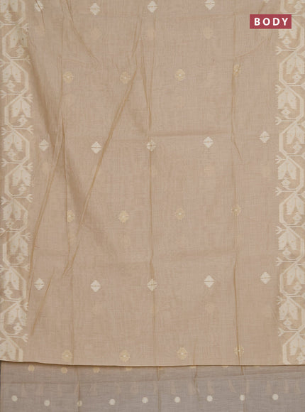 Munga cotton saree sandal with thread weaves in borderless style