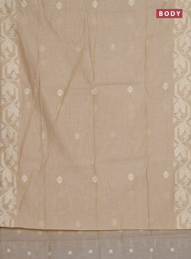 Munga cotton saree sandal with thread weaves in borderless style