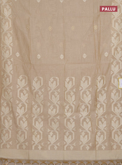 Munga cotton saree sandal with thread weaves in borderless style