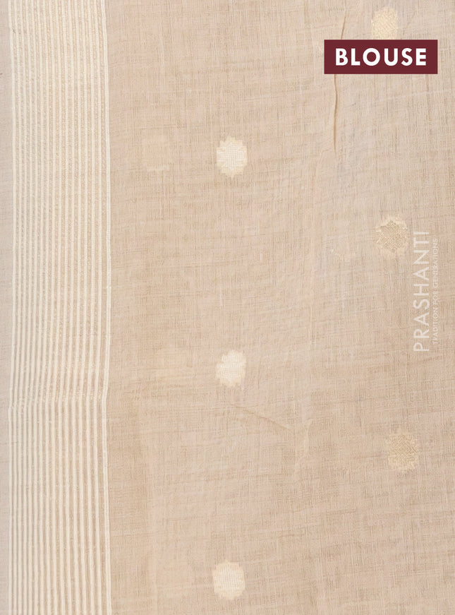 Munga cotton saree sandal with thread weaves in borderless style