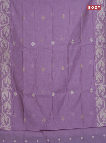 Munga cotton saree lavender with thread weaves in borderless style