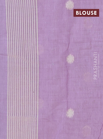 Munga cotton saree lavender with thread weaves in borderless style