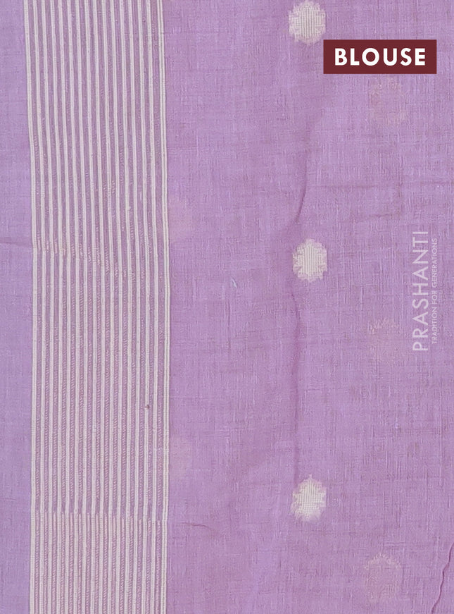 Munga cotton saree lavender with thread weaves in borderless style
