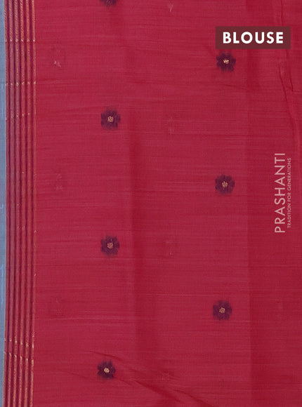 Munga cotton saree pastel blue and pink with thread woven floral buttas and thread woven border