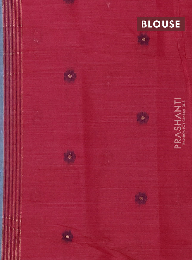 Munga cotton saree pastel blue and pink with thread woven floral buttas and thread woven border