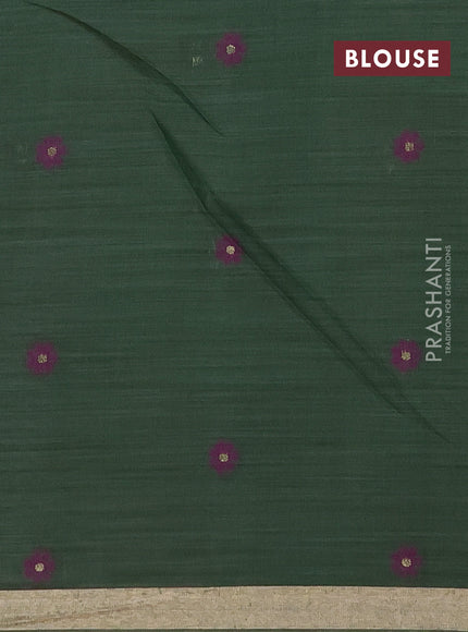 Munga cotton saree lavender and green with thread woven floral buttas and thread woven border