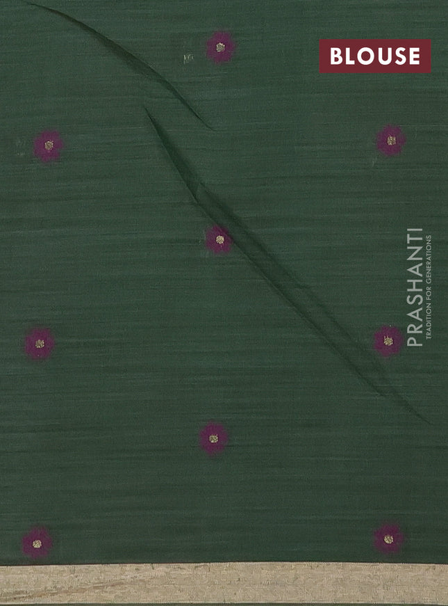 Munga cotton saree lavender and green with thread woven floral buttas and thread woven border