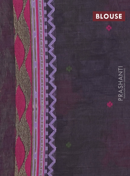 Munga cotton saree lavender with thread woven floral buttas in borderless style