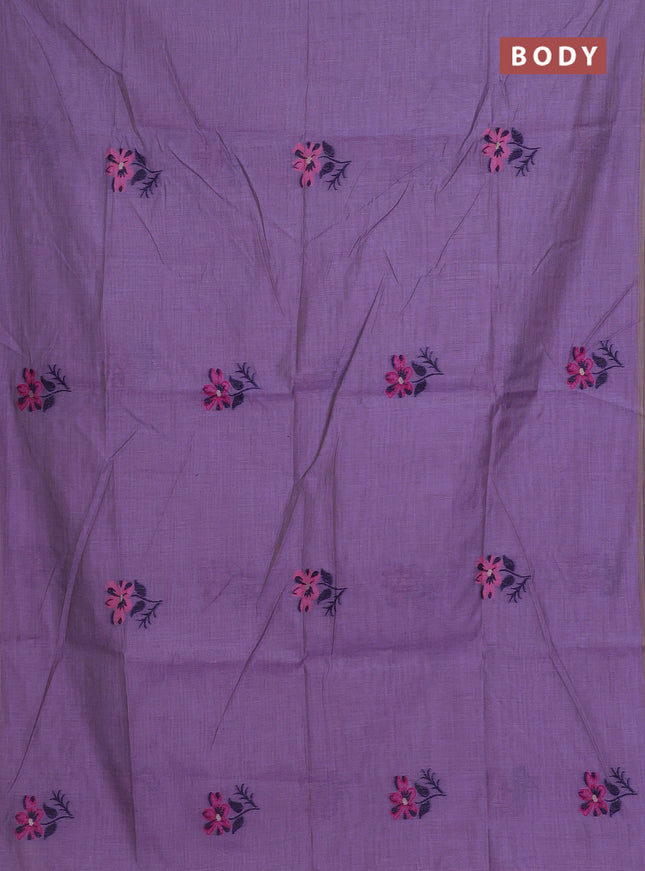 Munga cotton saree lavender and pink with allover thread weaves in borderless style