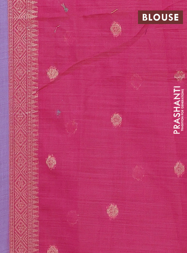 Munga cotton saree lavender and pink with allover thread weaves in borderless style