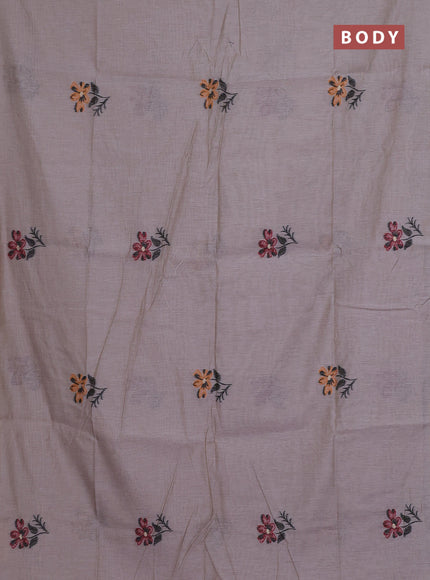 Munga cotton saree brown shade and maroon with allover thread weaves in borderless style