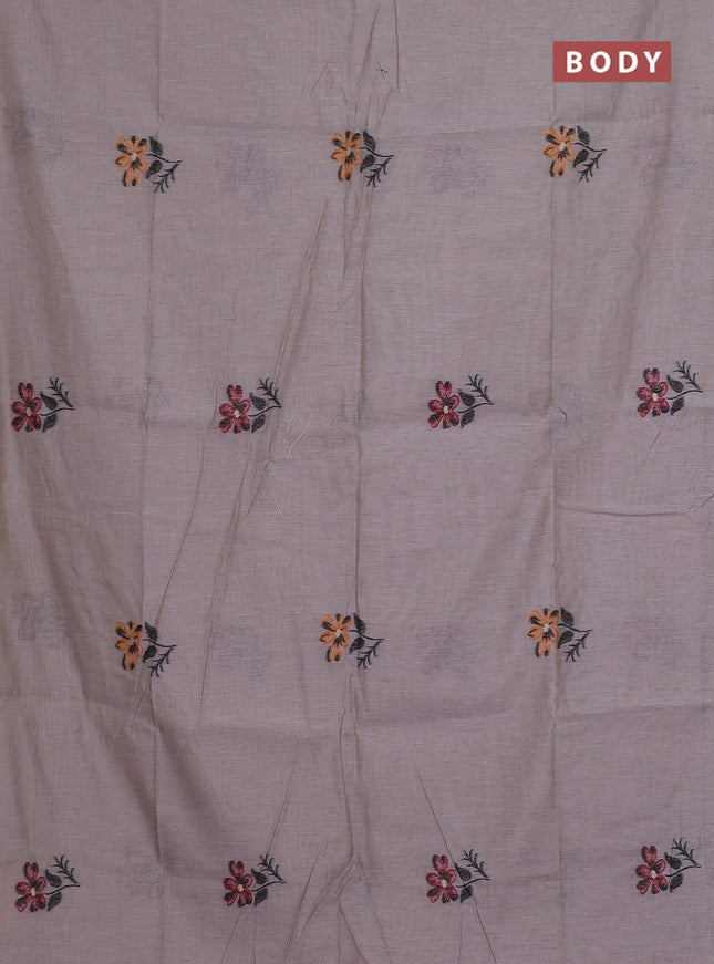 Munga cotton saree brown shade and maroon with allover thread weaves in borderless style